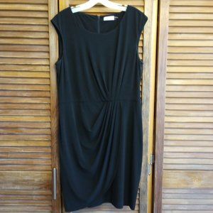 Flattering Calvin Klein little black dress with side gather, for women size 12